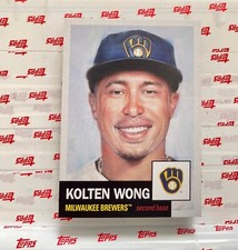 Topps Living Set Card #455 Kolten Wong Brewers Preorder Print Run 1525