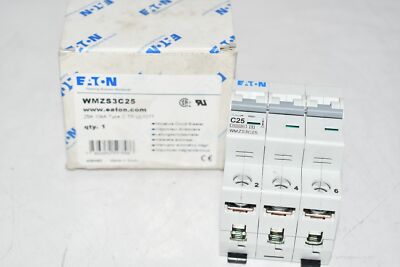 NEW Eaton WMZS3C25 Circuit Breaker 25A 10kA Type C TP UL1077