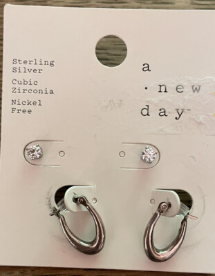 Earrings Sterling Silver Cubic Zirconia PAIR A New Day Target
