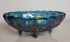 Vintage Carnival Glass Blue Iridescent Bowl