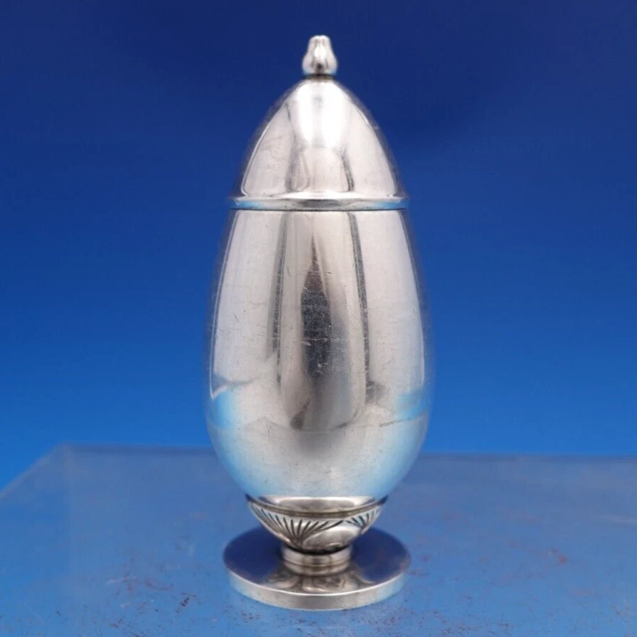 Juego de coctelera de sal y pimienta de plata esterlina Cactus de Georg Jensen 2 piezas #629A (#8154) Foto 4 de 4