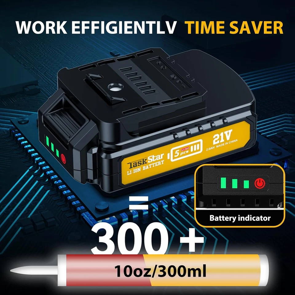 Pistola de calafateo inalámbrica 20V eléctrica adhesivo y sellador pistolas herramienta de silicona Foto 4 de 4