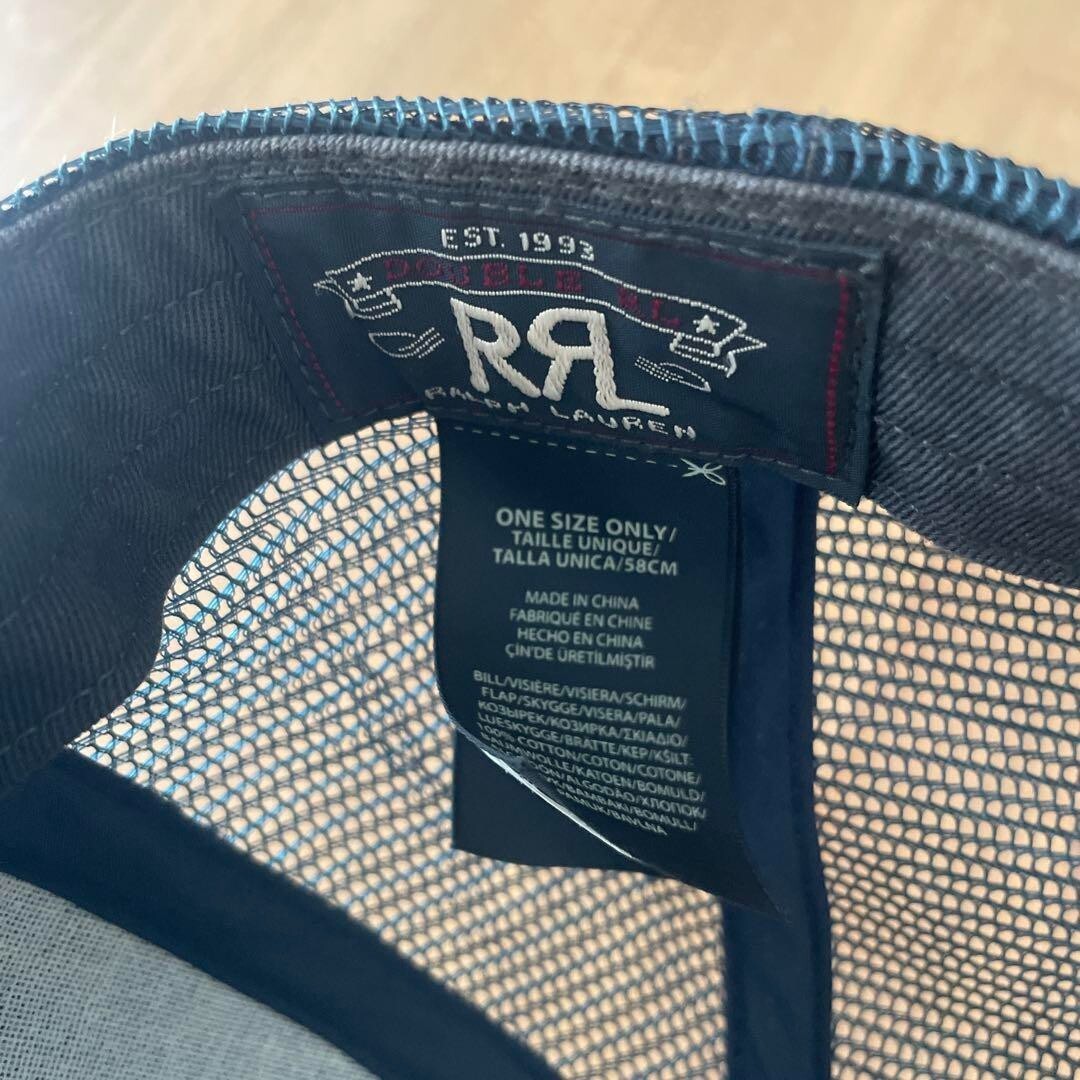 RRL RALPH LAUREN Indigo Denim Trucker Cap Double RL mesh hat