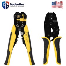 AWG 22-10 Automatic Stripper Tool and Ratchet Wire Crimper Stripper Crimp Set