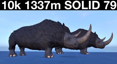 TOP STATS 10k 1337m Solid 79 Woolly Rhino Pair Ark Survival Ascended PVE ASA