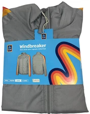 ALDI Gear Capsule Collection Grey Striped Windbreaker Men's Large 2023 Retro NWT