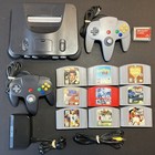 Nintendo 64 N64 Gray Console W/ 2 Controllers Goldeneye 9 Games Mem Good Sticks