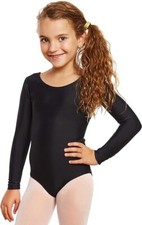 Leveret Girls Leotard Basic Long Sleeve Ballet Dance Leotard Large / 10-12