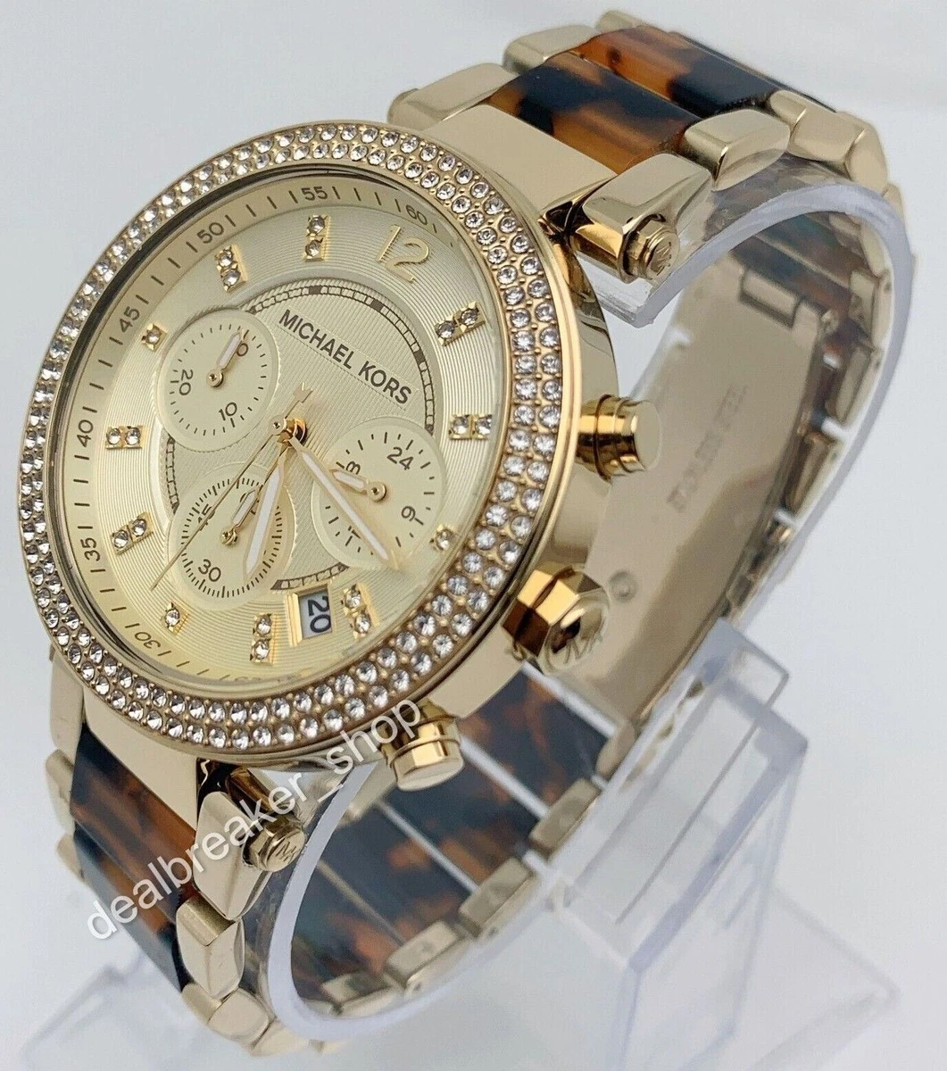 Michael kors tortoise watch deals women's