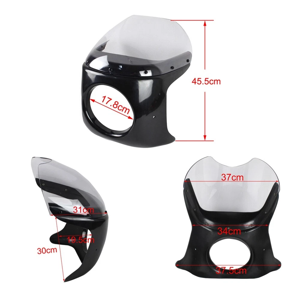  7-дюймовый обтекатель лобового стекла фары для Honda CB Suzuki GS Yamaha XS BMW Cafe Racer - Изображение 4 из 4