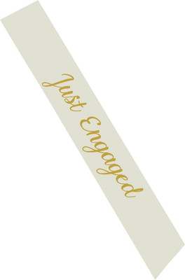 Just Engaged Sash with Gold Glitter Letters
