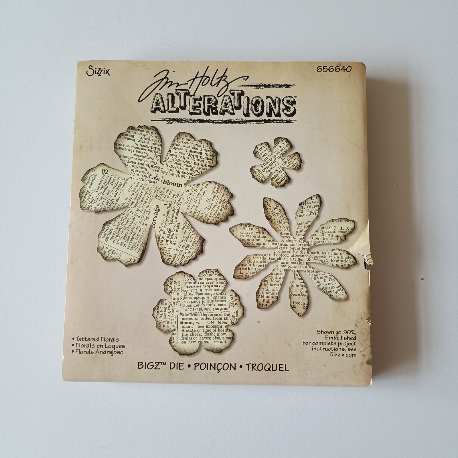 Sizzix Bigz Die Tattered Florals Tim Holtz Alterations 656640 Flowers  Rare