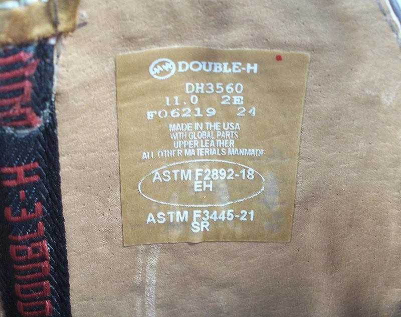 DOUBLE H MEN'S 11 EE ICE Saddle Vamp Tan Western Work Boots Square Soft Toe - Image 4 of 4