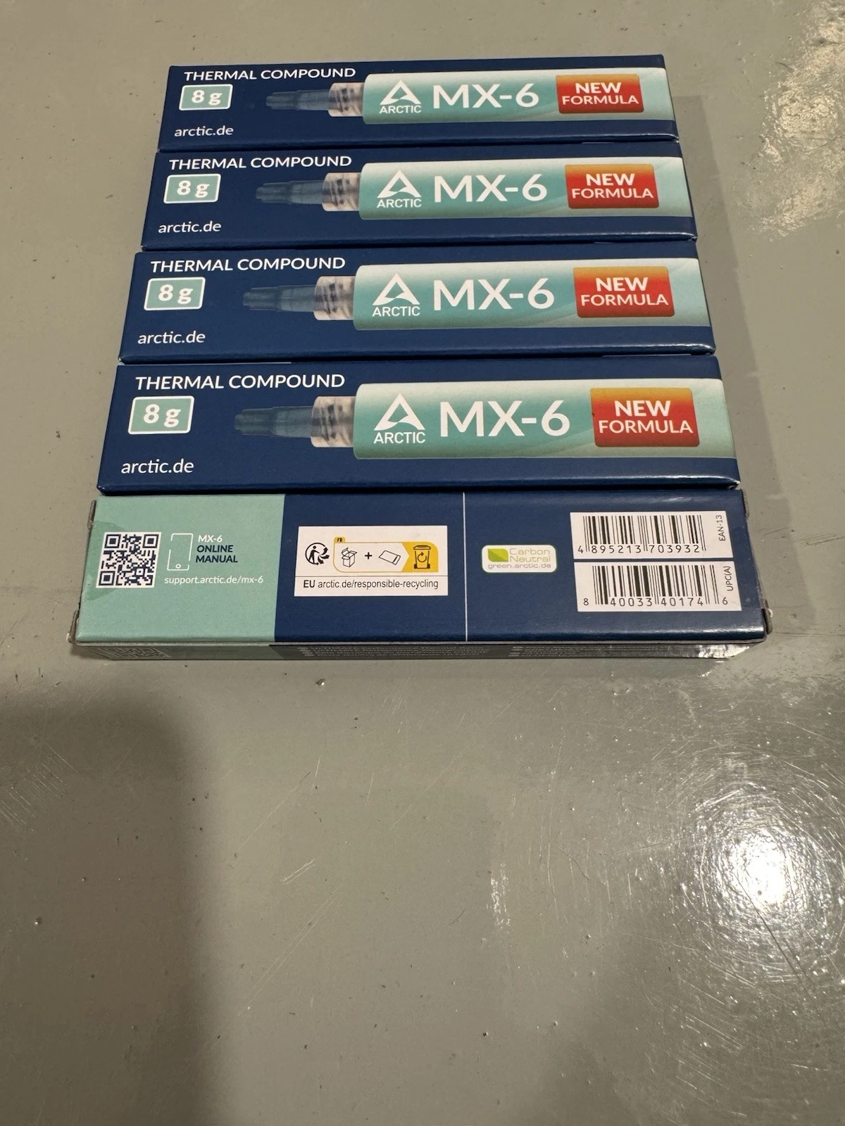 5x Arctic MX-6 Thermal Compound Paste Tube 8g Brand New Sealed 3