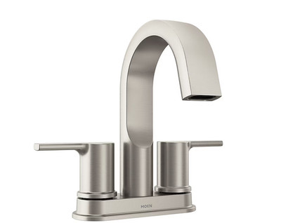 Moen Avri Spot Resist Brushed Nickel 4-in centerset 2-handle WaterSense High-arc