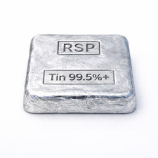 Whole Tin Ingot 99.5+% Pure, 1/2 pound ingot
