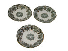 Vintage Set (3) J & G MEAKIN Genoa Hanley 3.25” Plates White Green Gold England
