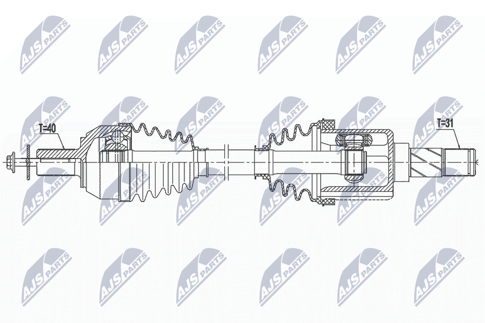 NTY Drive Shaft NPW-VV-146 For Volvo Front Axle Left 6-Speed Manual 599 mm - Image 7