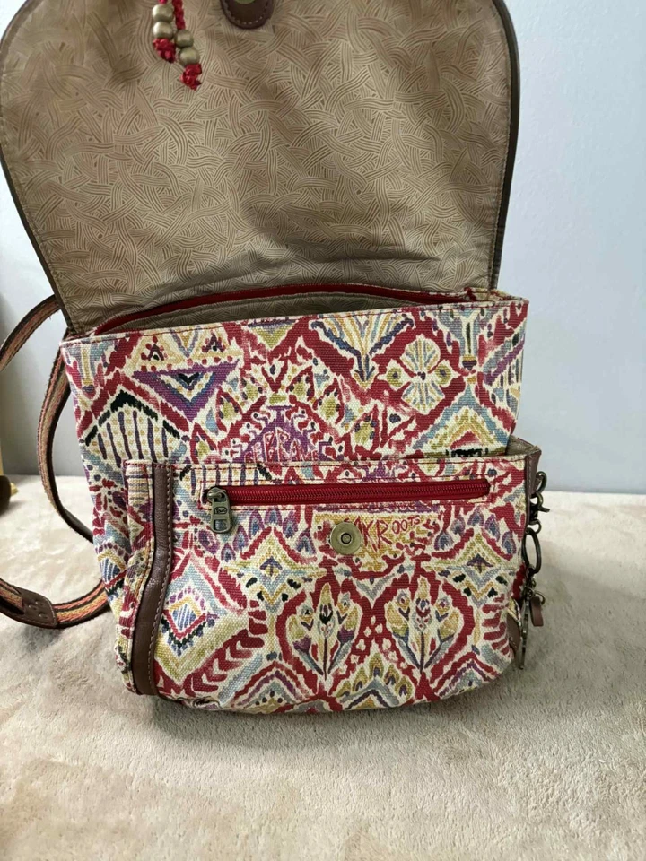 Mochila Bandolera Sakroots Olympic Roja Floral Cartera, Bolso Foto 4 de 4