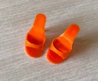 Vintage Barbie Shoes Orange Open-Toe Pumps Marked Japan