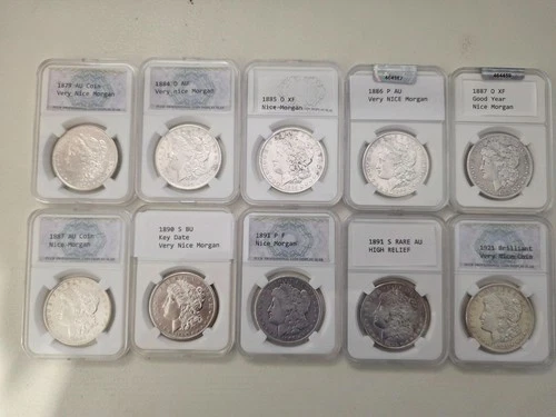 Morgan Silver Dollar Lot Of 10 No Doubles P S O D Mintage 🔥Authentic🔥 (L4116)