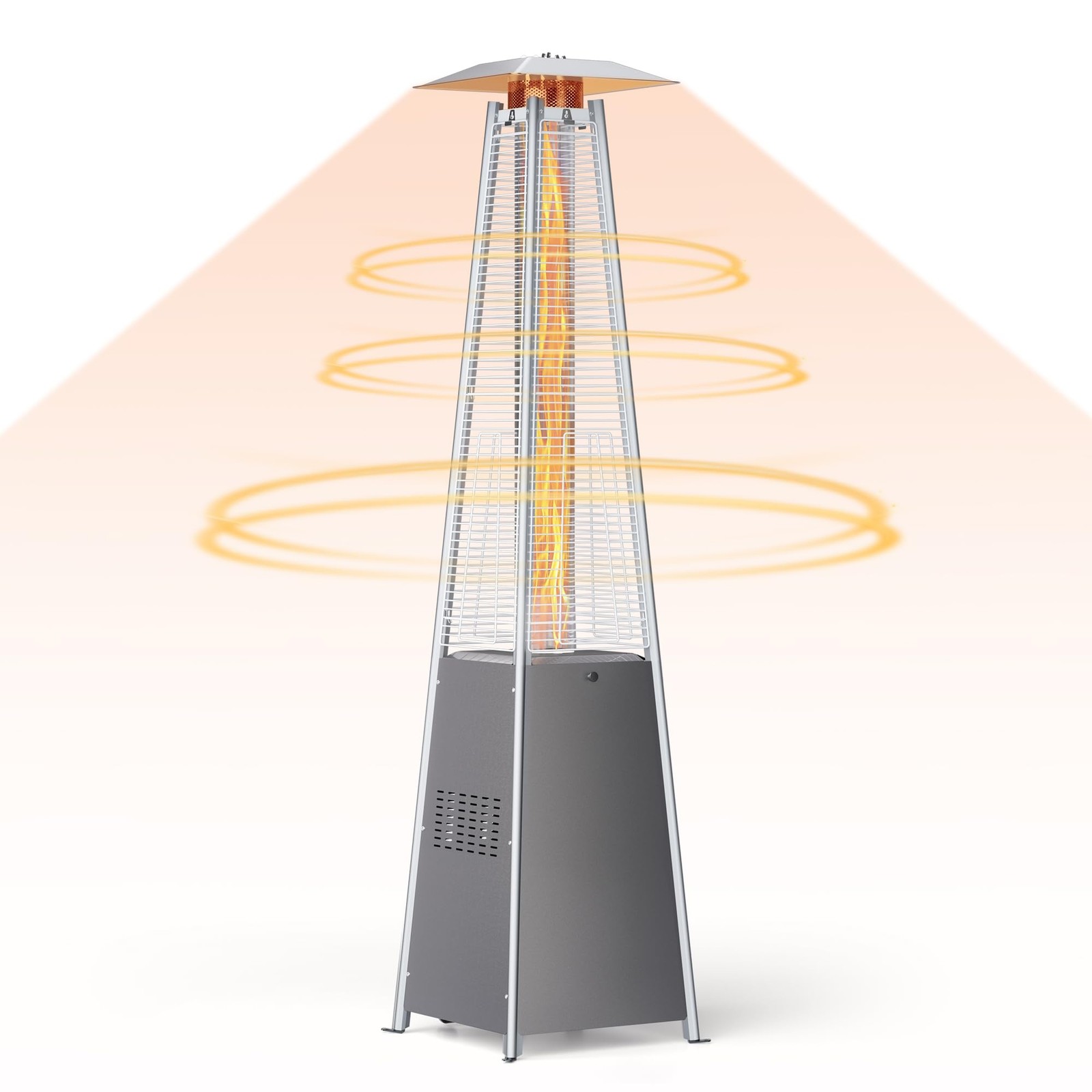 , 48,000 Btu Outdoor Patio Heater With Glass Tube...