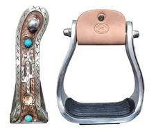 Western Cactus Turquoise Stone Engraved Barrel Racing Aluminum Saddle Show