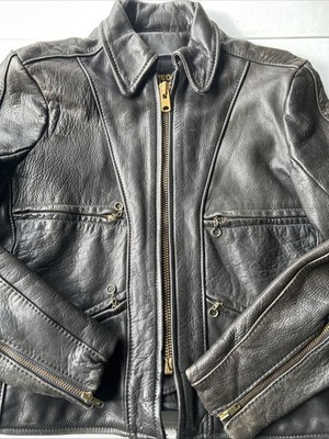 Vintage Vanson Leather Jacket Women s 14 USA Black Motorcycle 