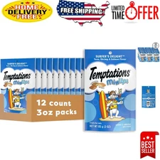 MixUps Surfer's Delight Cat Treats - Crunchy & Soft, Tuna, Shrimp, Salmon, 12...