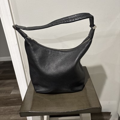 DKNY Black Soft Pebble Leather BELLAH  Shoulder Bag