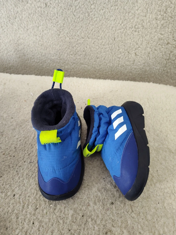 阿迪达斯男宝宝Monofit靴子7K蓝色条纹拉舒适冬季鞋 — 第 4/4 张图片