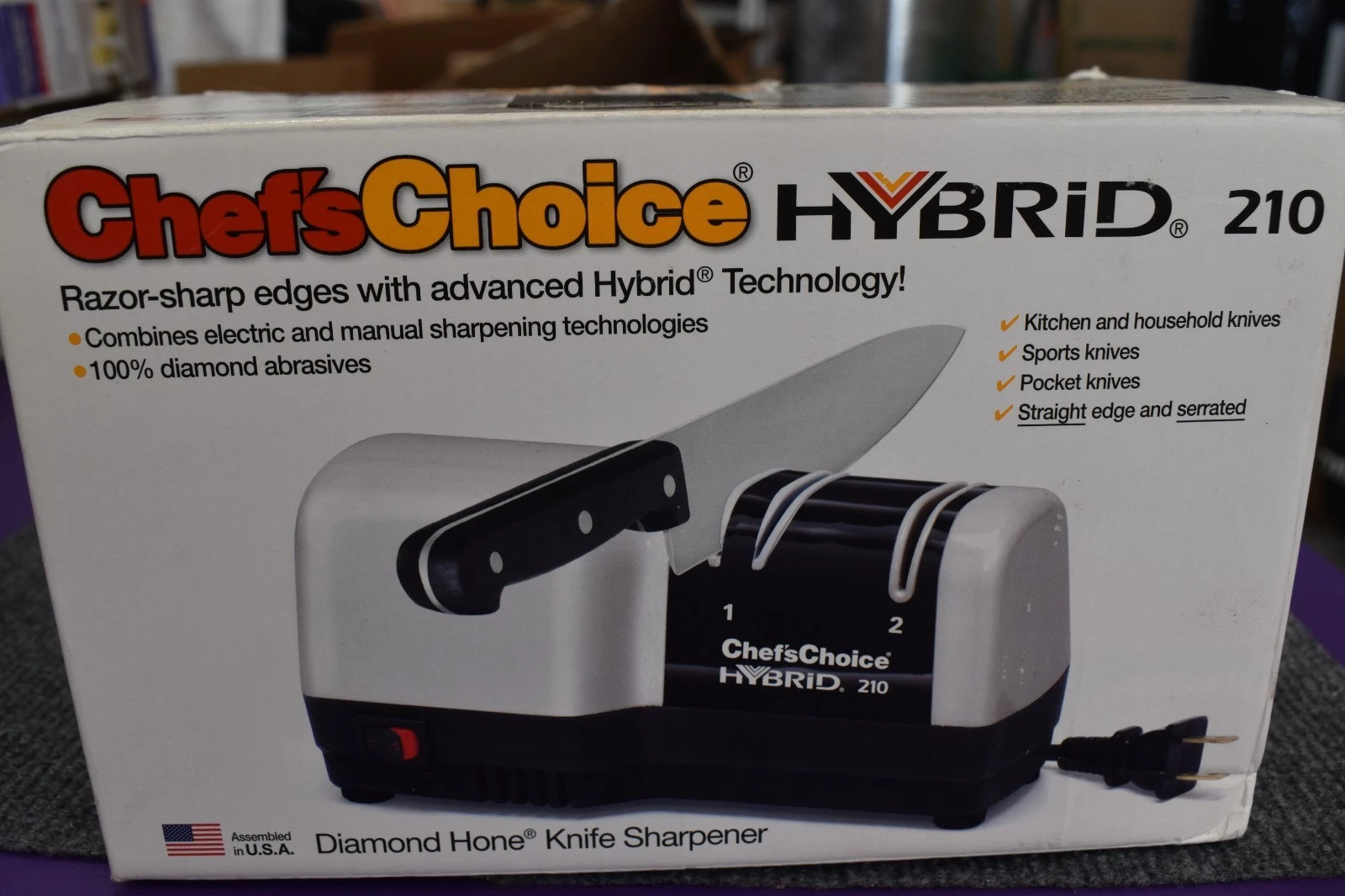 "ChefsChoice" Hybrid 210 Diamond hone knife sharpener