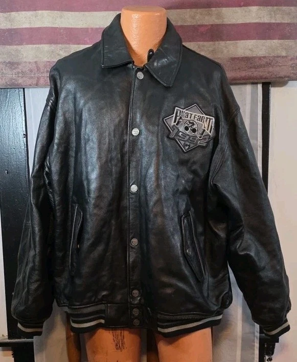 Phat Farm Leather Outer Shell Black Coats, Jackets & Vests for Men