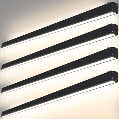8FT LED Linear Light Fixture, 100W, 3 CCT Options, 4 Pack for Commercial Use