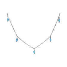 Natürlich Opal Marquise Halskette Solid Sterlingsilber 925 Punziert British Made