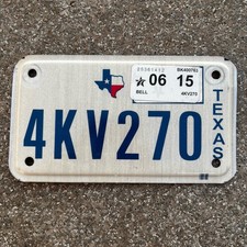 Oryginalna tablica rejestracyjna motocykla USA 🇺🇸 TEXAS Bell
