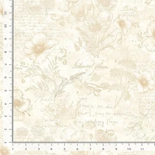 Poppy Passion Text Fabric By Yard Floral Cream Cotton Timeless Treasures CD3807