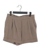 Mango Women's Shorts S Brown Polyester with Other Mom