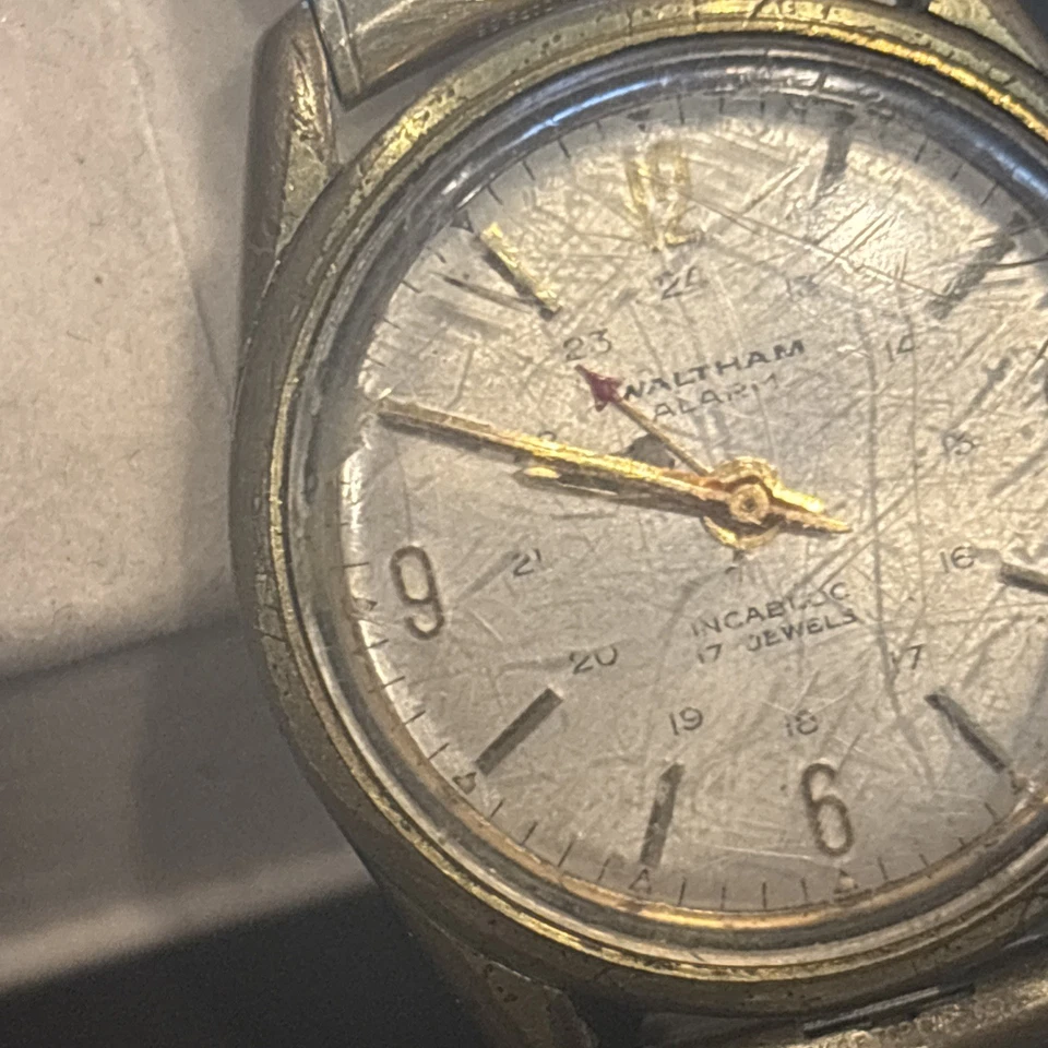 Relógio de pulso masculino vintage Waltham Alarm 17j Jewel Swiss Incabloc para peças-reparo - Imagem 4 de 4