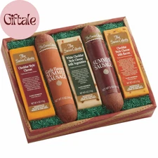 Cheese & Sausage 5-Pack – Original and Garlic Summer Sausages with Cheddar-Style