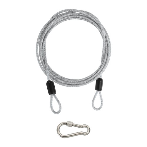 8 ft x 1/8"(3mm) Security Cable Braided Stainless Steel Coated Transparent - Picture 1 of 7