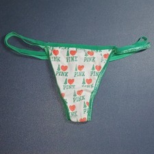 VINTAGE 2008 Victoria's Secret Low Rise Double String Thong Panties Holiday XS