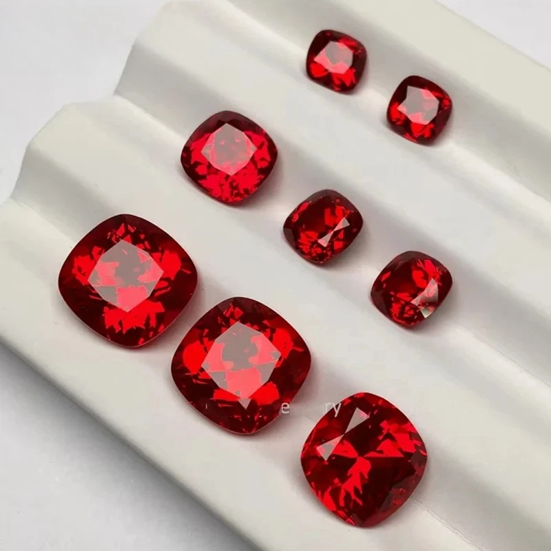 Cushion Pigeon blood Red Ruby Lab Grown Loose Stones AGL Certificate for Jewelry - Image 2 of 4