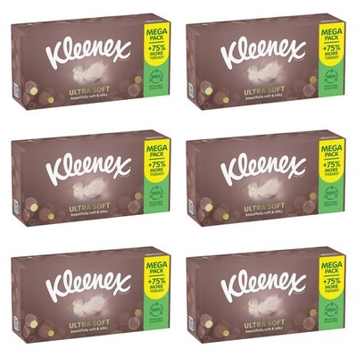 Kleenex Ultra Soft Tissues MEGA Box - 6 Box (112 Taschentücher pro Box, 3-lagig)