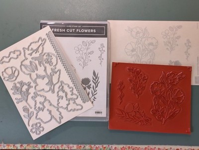 Stampin' Up! Stempelset Fresh Cut Flowers mit passenden Stanzformen, ungenutzt