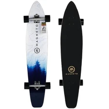 44 in Kicktail Cruiser Longboard Skateboard Bamboo & Hard Maple Deck, Blue Fog