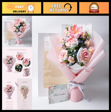 Handmade Crochet Flower Bouquet - Knitted Faux Roses for Home Decor  Gifts