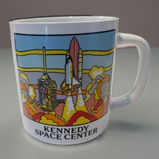 VTG KENNEDY SPACE CENTER Space Shuttle Rocket NASA Ceramic Coffee Cup Mug Glass