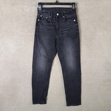 American Eagle Jeans Womens 000 Black Super High Rise Ankle Straight Denim