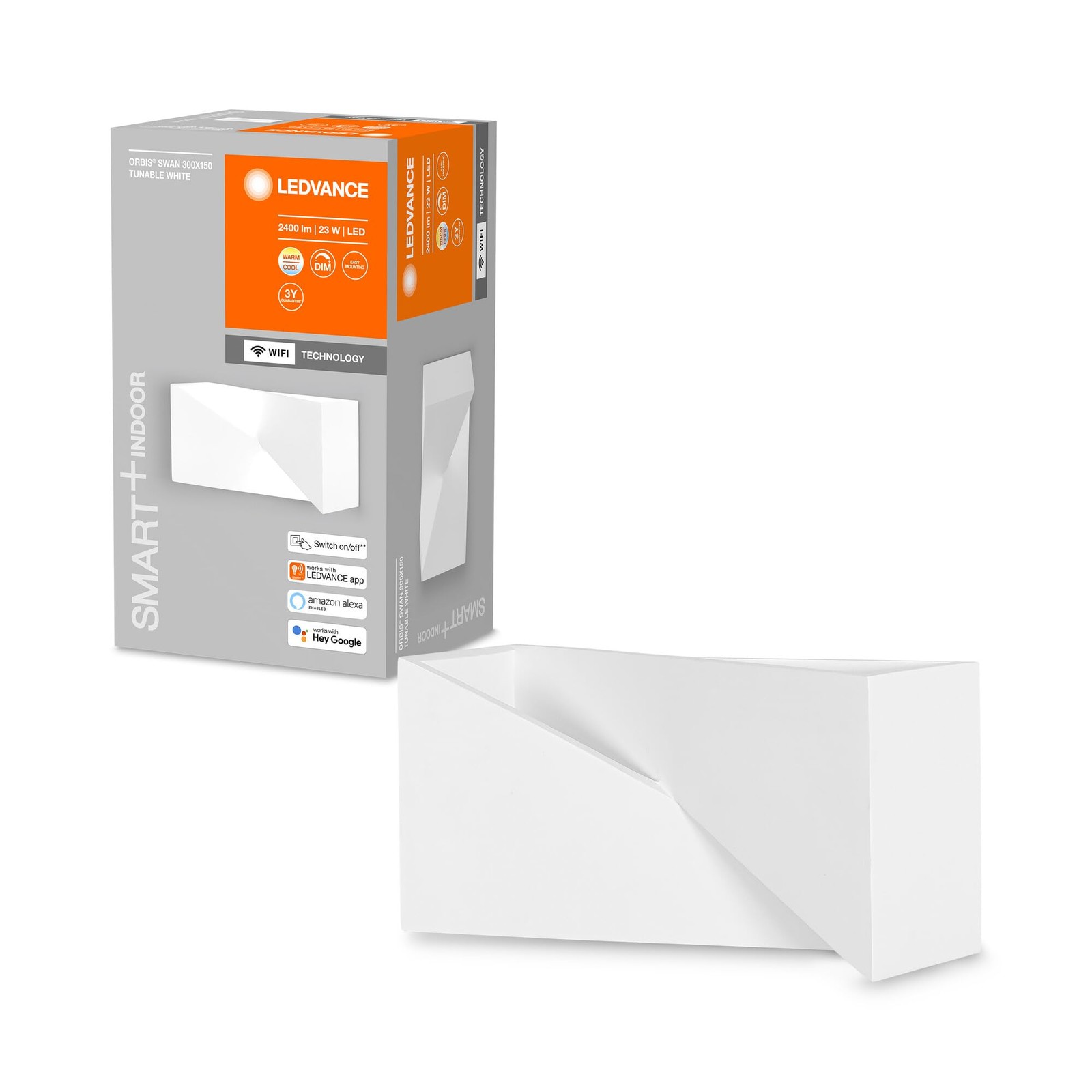 Applique murale LED dimmable ORBIS SWAN SMART luminaire Wi-Fi de salon